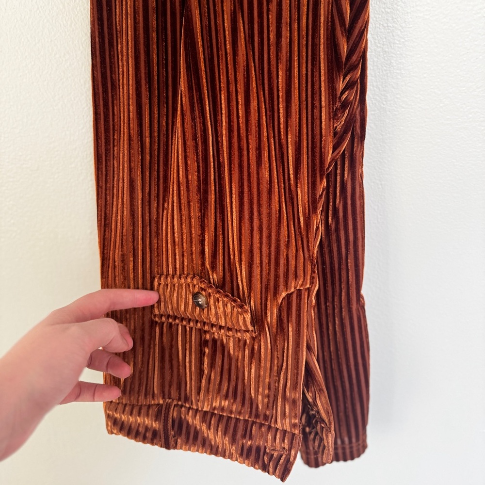 SHEIN Velvet Pants in Warm Brown